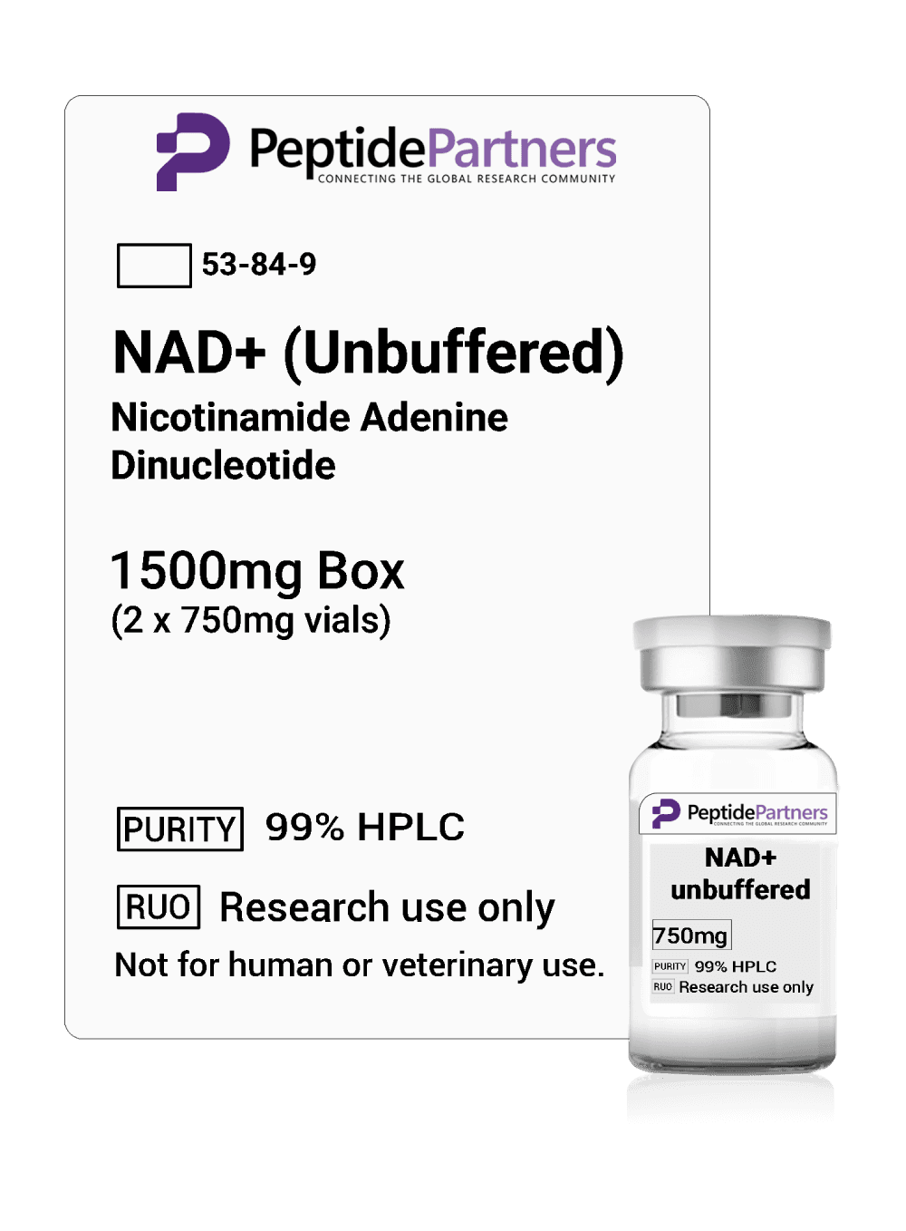 NAD+ Unbuffered (750mg vials)