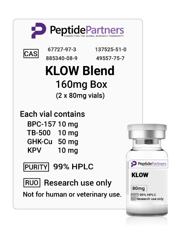 KLOW Blend: BPC-157/TB-500/GHK-Cu/KPV (80mg vials)